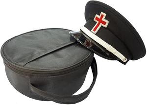 Casquette brodée à la main des Chevaliers Templiers maçonniques avec étui de transport, couvre-chef d'officier de qualité supérieure avec emblème de la Croix Rouge, tailles S à XXL - Product Image 5