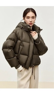 SENTUBILA 2025 chaqueta de bombardero para mujer acabado ligero cálido transpirable impermeable piel de oveja prendas de vestir exteriores invierno - Product Image 5