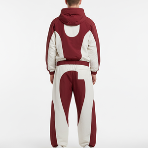 Veste coupe-vent unie en coton 100 % mi-lourd, cousue, à panneaux, avec capuche, style streetwear, pour l'hiver, modèle 2, très populaire - Product Image 2