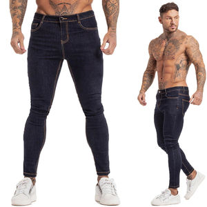 Jeans en denim tendance, style délavé, coupe droite, jambes larges, taille plus, jeans baggy personnalisés pour hommes - Product Image 3