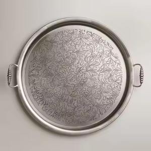 Plateau de service en émail métallique classique, décoration intérieure intemporelle pour table à manger, maison, restaurant, hôtel, utilisation pour le thé et le café - Product Image 3