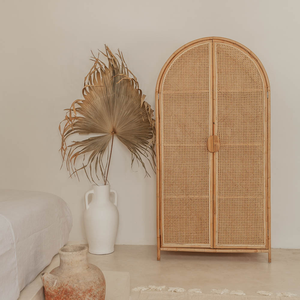 ตู้หวายทำมือพร้อมประตูคู่สำหรับเก็บเสื้อผ้าและจัดระเบียบตู้หวายธรรมชาติ - Product Image 2