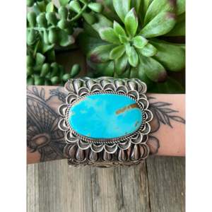 Alex Sanchez Natural Royston Turquoise Sterling Silver Cuff Bracelet - Product Image 2