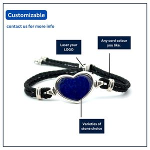 สร้อยข้อมือคริสตัลรูปหัวใจเงิน 925 |   เชือกลาพิสธรรมชาติ |   เครื่องประดับผู้หญิงแบบสั่งทำพิเศษจากโรงงาน (OEM) |   ขั้นต่ำ 1 ชิ้น - Product Image 4