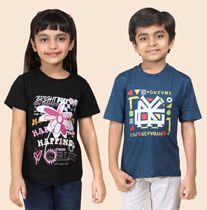 Camiseta personalizada de cuello redondo de algodón 100% para niñas disponible en diferentes métodos de impresión y materiales a mano para la venta - Product Image 6
