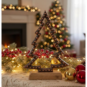 Modern <b>Gold</b> Metal <b>Christmas</b> <b>Tree</b> Tabletop with White Marble Base Elegant Home Decor Xmas Figurine for Home and Office - Product Image 6