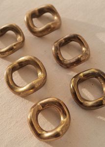 Antique Brass Napkin Rings with Engraved Floral Motifs for Elegant Dinner <b>Party</b> Settings - Product Image 5