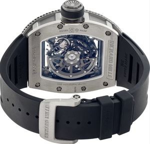 Reloj de Cuarzo con Bisel de Diamantes, Caja Tonneau de 46 mm, Cristal de Zafiro Esqueleto, Resistente al Agua 100 Bar, Correa de Goma Negra de 20 mm, Visualización de Fecha, Lujoso - Product Image 5