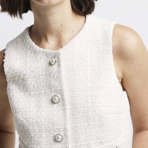 เสื้อกั๊กคอตตอนแนววินเทจของผู้หญิงเสื้อแขนกุดคอวีปักลาย3D เสื้อแจ็คเก็ตสวมใส่ด้านนอกระบายอากาศได้ดี - Product Image 6