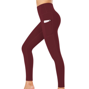 Leggings de sport taille haute respirants en polyester pour femme, contrôle du ventre, séchage rapide, 160g, vente en gros - Product Image 1