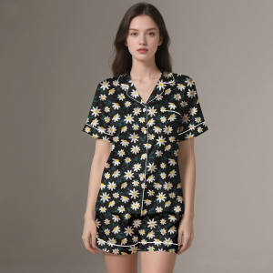 Womens Summer/Winter Luxury Silk Satin <b>Pajama</b> Sets Long Sleeve Breathable Soft Sleepwear Custom Logo - Product Image 2