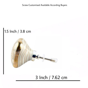 Perillas de cerámica hexagonales marroquíes de estilo americano, acabado dorado gris claro para cajón, armario, tocador, tiradores de manija de cocina - Product Image 4