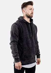 Venta al por mayor personalizado pesado bordado francés Terry algodón pulóver con capucha para los hombres Vintage desgastado ácido lavado diseño de invierno - Product Image 3