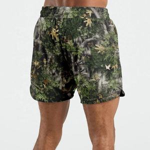 Shorts de course à pied pour hommes de couleur unie, tissu en maille, taille élastique, shorts de sport pour hommes, polyester, shorts réversibles à double maille - Product Image 2