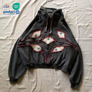Y2k Streetwear personalizado gráfico bordado parche peso pesado francés Terry Unisex estilo gótico <span class=keywords><strong>Sudadera</strong></span> corta de gran tamaño - Product Image 1