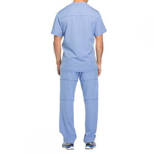 Alta calidad antiarrugas su propia marca Scrubs médico elástico uniforme para hombre Scrub Set médico Scrubs Top y pantalones - Product Image 3