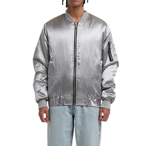 Veste bomber en satin personnalisée de haute qualité, polyester, hiver, hommes et femmes, veste de baseball en satin, veste universitaire pour hommes - Product Image 1