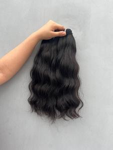 Donante indio 100% Extensiones de cabello ondulado Virgen sin procesar natural Crudo Suave Voluminoso Paquetes completos Color natural claro - Product Image 4