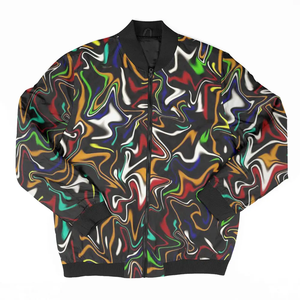 Chaqueta de bombardero de invierno para hombre, estilo de béisbol con cremallera y estampado de sublimación completa - Product Image 5