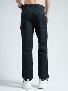 กางเกงคาร์โก้ผู้ชายกางเกงขาตรงลายทางมีกระเป๋าหลายช่องใส่สบายกางเกงผู้ชายซักได้ - Product Image 4