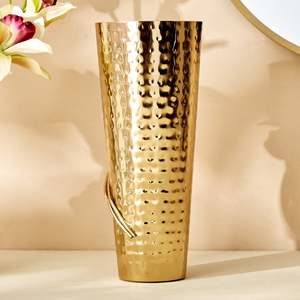 Handcrafted Vintage Brass Decor Metal <b>Vase</b> Flower Pot with Aluminum Brass Plating <b>Unique</b> Design for Home Decor - Product Image 3