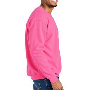Sudadera Informal Holgada de Manga Larga con Hombros Caídos y Cuello Alto Simulado, 100% Algodón Teñido Liso para Invierno - Product Image 5