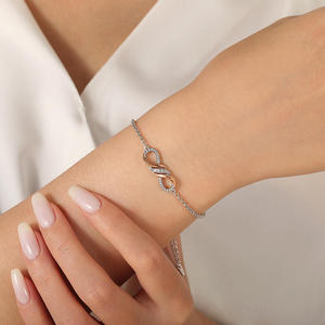 Jeulia Amore Two Tone <b>Infinity</b> Adjustable Fashion Tennis <b>Bracelet</b> - Product Image 5