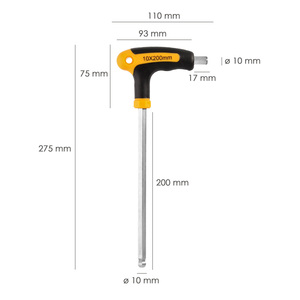 Chiave a brugola con testa sferica a T da 10,0 mm. Con Colgador - Product Image 2