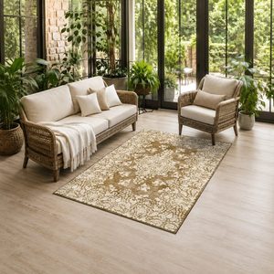 <b>RUGS</b> DEPOT LXDP-0261 Wholesale Beige Brown Traditional Medallion Digital Printed Machine Washable Chenille Area <b>Rug</b> <b>Non</b> <b>Slip</b> - Product Image 6