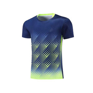 Uniforme de tennis de qualité supérieure, écologique, sans couture, respirant, à séchage rapide, logo frontal personnalisé, nom de l'équipe, manches courtes, vente en gros - Product Image 3