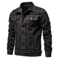 Chaqueta vaquera pesada Vintage para hombre con diseño de logotipo personalizado al por mayor 2025, transpirable, ecológica, cortavientos, con botones para invierno