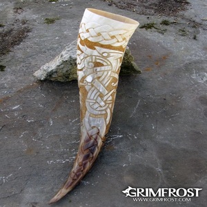 Cuerno de whisky de cerveza vikinga personalizado hecho a mano artesanías naturales decoración del hogar diseño Animal dragón tallado estilo náutico - Product Image 5