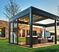 Pergola en aluminium 5M x 3M, conforme CE TUV, couleur personnalisée, OEM ODM acceptés, pour balcon et usage en café-resort