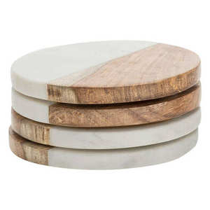 ที่รองแก้วไม้ไผ่โบราณพร้อมดีไซน์ตามสั่งถาดรองแก้วทำจากไม้หินอ่อนหินสำหรับเครื่องดื่ม - Product Image 2