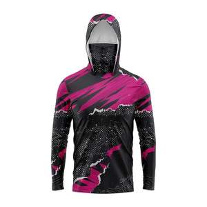 Sudadera con capucha de pesca de poliéster 100% Upf 50 camisas de pesca con capucha con bolsillos ropa de pesca impresión por sublimación diseño OEM - Product Image 6