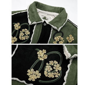 Winter Warm <b>Men's</b> Embroidery Varsity <b>Jackets</b> with Stand Collar High Street Style Best Price Quick Dry Breathable Front Logo - Product Image 4