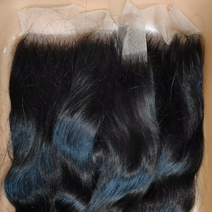 100% Extensiones de cabello crudo indio alineado con cutícula Nudos individuales de calidad hechos a mano con cierres de encaje transparente 4X4 5X5 6X6 - Product Image 1