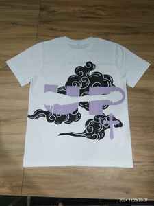 เสื้อยืดผ้าฝ้าย100% แขนสั้นปักลายไหล่ทรงหลวมคอกลมสีพื้นพิมพ์ลายดิจิตอล BD - Product Image 5