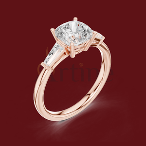 Anillo DE BODA HARMONY HAVEN 14K en oro rosa con corazones gemelos - Product Image 1