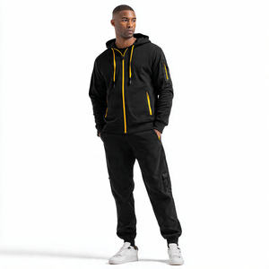 Conjunto Deportivo de Invierno para Hombre, Sudadera con Capucha y Cremallera, Estampado por Sublimación, Transpirable, Ecológico, Pantalones Rectos, Felpa Gruesa - Product Image 3