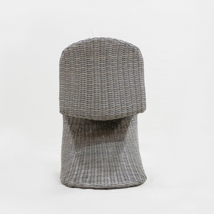 Modern Outdoor Single <b>Chair</b> with Metal Frame and Grey Reflective Woven Rope for Patio, <b>Garden</b> and Balcony - Product Image 6