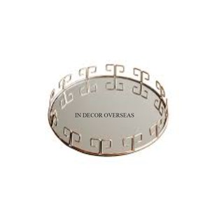 Bandeja de servicio con espejo enmarcado de diseñador único chapado en oro de Metal de calidad lujosa en forma de rectángulo, suministro de utensilios de cocina para el hogar y el Hotel - Product Image 5