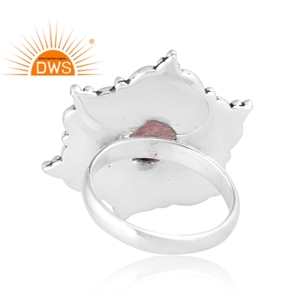 Meilleure vente bague de déclaration en argent sterling oxydé naturel fraise Quartz pierres précieuses fabricant de bijoux personnalisés - Product Image 4