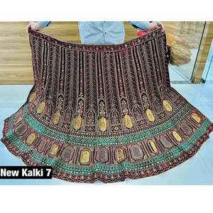 Premium Velvet Rajwadi Concept Lehenga Heavy Jarkan Work Double Can Long Choli Dupatta 4 Side Border Butti Work para Modern - Product Image 6