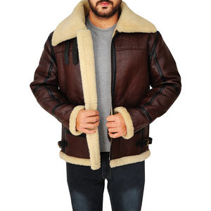 Veste en cuir antique personnalisable pour homme avec doublure en fausse fourrure Style décontracté à la mode avec fermeture à glissière pour l'hiver - Product Image 6
