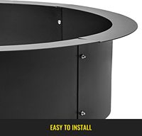 Adiba Home Decor Anneau de foyer noir, diamètre extérieur 36 pouces/diamètre intérieur 30 pouces, insert de foyer de 3,0 mm d'épaisseur, foyer solide et robuste