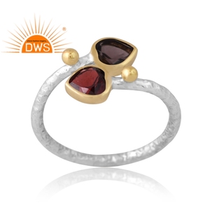 Best Design Sterling <b>Silver</b> Natural <b>Garnet</b> & Smoky Gemstone <b>Ring</b> Custom Design Jewelry For Women Gift For Her - Product Image 1