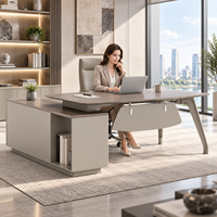 Bureau de direction de luxe moderne pour PDG et directeur général, petite table de direction avec pieds en alliage d'aluminium pour bureau de PDG