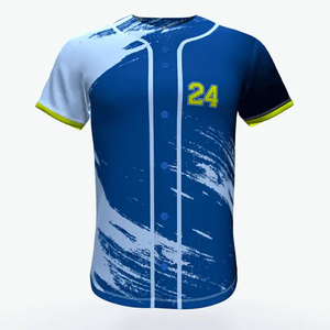 Camiseta de Béisbol de Poliéster de Alta Calidad para Hombre, Talla Grande, Secado Rápido, Transpirable, Antibacteriana, Diseño a Rayas con Color Personalizado - Product Image 1