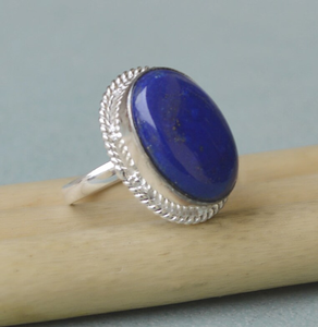 Anillo minimalista de Plata de Ley 925 con piedra natal, lapislázuli Natural azul, joyería de piedras preciosas Unisex para aniversario - Product Image 2